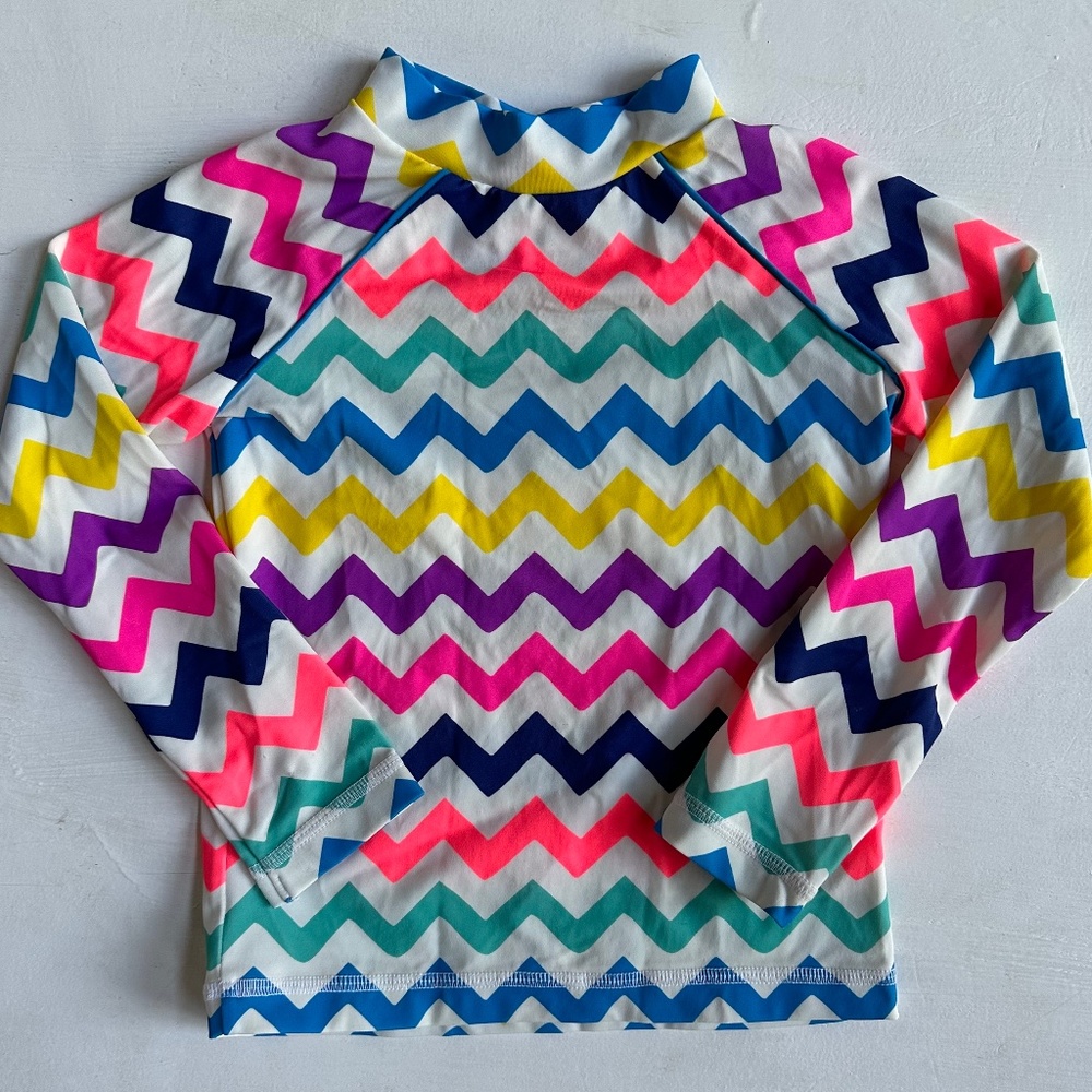 Mini Boden Rainbow Chevron Swim Shirt Rash Guard